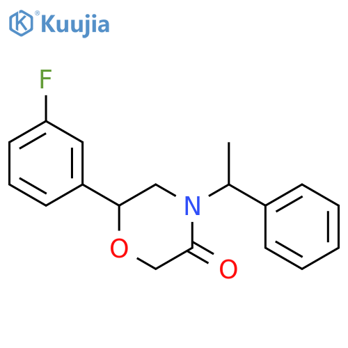 3-Morpholinone, 6-(3-fluorophenyl)-4-[(1R)-1-phenylethyl]-, (6R)- structure