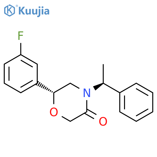 3-Morpholinone, 6-(3-fluorophenyl)-4-[(1S)-1-phenylethyl]-, (6R)- structure