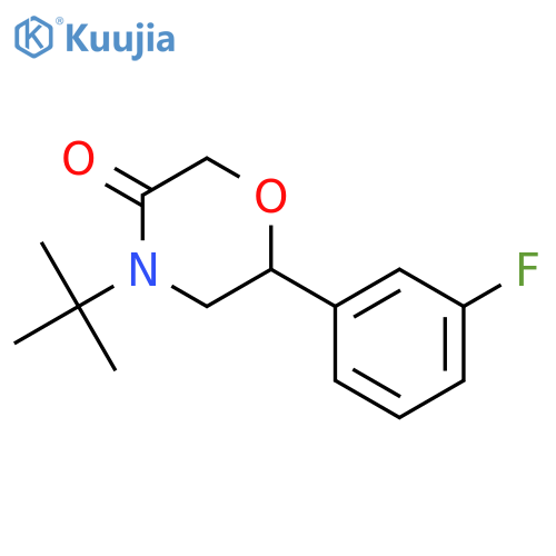 3-Morpholinone, 4-(1,1-dimethylethyl)-6-(3-fluorophenyl)-, (6R)- structure