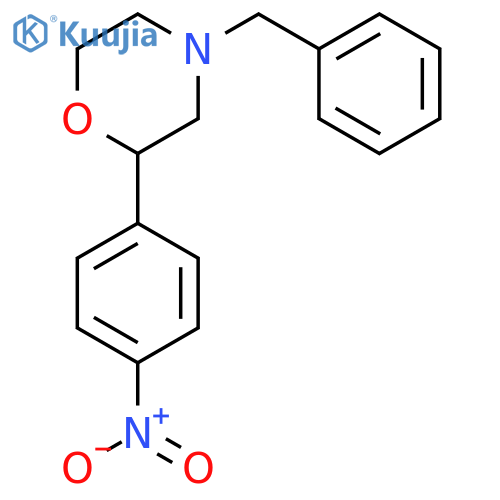 Morpholine, 2-(4-nitrophenyl)-4-(phenylmethyl)-, (2R)- structure