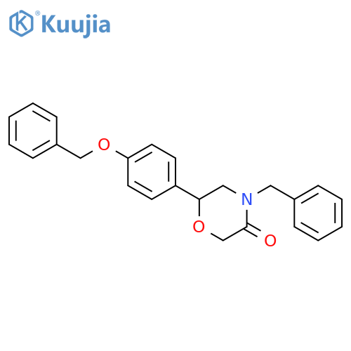 3-Morpholinone, 6-[4-(phenylmethoxy)phenyl]-4-(phenylmethyl)-, (6R)- structure
