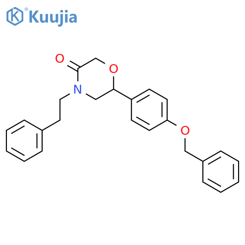 3-Morpholinone, 4-(2-phenylethyl)-6-[4-(phenylmethoxy)phenyl]-, (6R)- structure