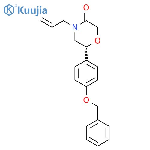 3-Morpholinone, 6-[4-(phenylmethoxy)phenyl]-4-(2-propen-1-yl)-, (6R)- structure