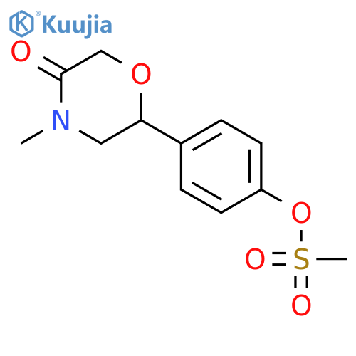 3-Morpholinone, 4-methyl-6-[4-[(methylsulfonyl)oxy]phenyl]-, (6R)- structure