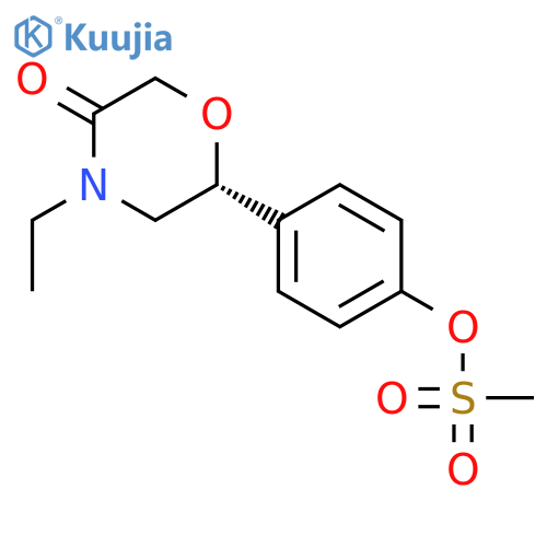3-Morpholinone, 4-ethyl-6-[4-[(methylsulfonyl)oxy]phenyl]-, (6R)- structure