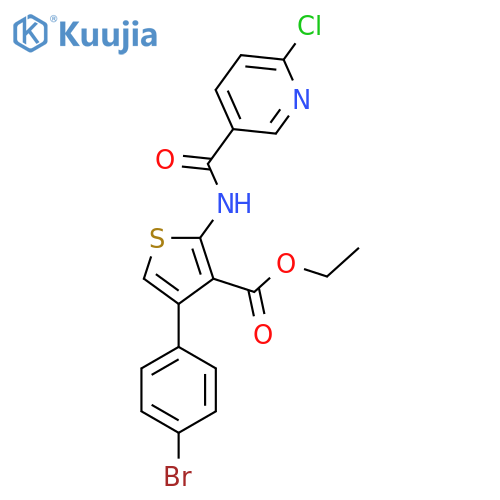 Ethyl 4-(4-bromophenyl)-2-(6-chloropyridine-3-amido)thiophene-3-carboxylate structure