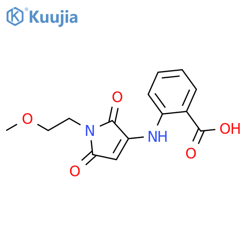 2-{1-(2-methoxyethyl)-2,5-dioxo-2,5-dihydro-1H-pyrrol-3-ylamino}benzoic acid structure