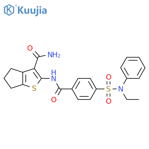 2-{4-ethyl(phenyl)sulfamoylbenzamido}-4H,5H,6H-cyclopentabthiophene-3-carboxamide structure