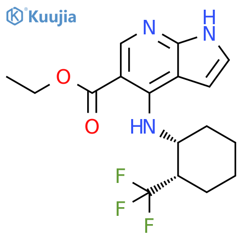 1H-Pyrrolo[2,3-b]pyridine-5-carboxylic acid,4-[[(1R,2S)-2-(trifluoromethyl)cyclohexyl]amino]-, ethyl ester structure