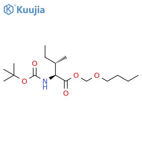 L-Isoleucine, N-[(1,1-dimethylethoxy)carbonyl]-, butoxymethyl ester structure