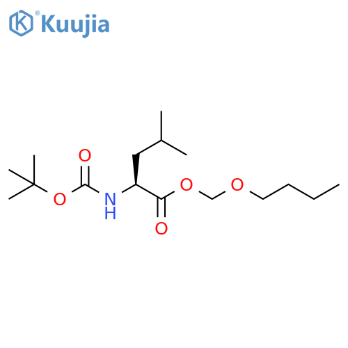L-Leucine, N-[(1,1-dimethylethoxy)carbonyl]-, butoxymethyl ester structure