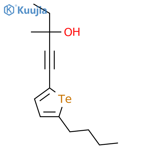 1-Pentyn-3-ol, 1-(5-butyl-2-tellurophenyl)-3-methyl- structure