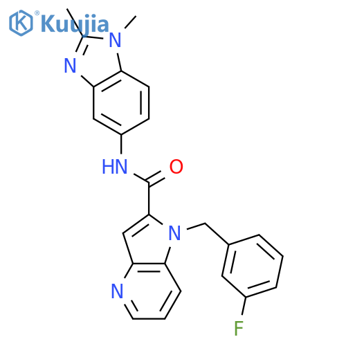 1H-Pyrrolo[3,2-b]pyridine-2-carboxamide,N-(1,2-dimethyl-1H-benzimidazol-5-yl)-1-[(3-fluorophenyl)methyl]- structure