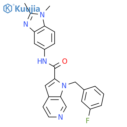 1H-Pyrrolo[2,3-c]pyridine-2-carboxamide,N-(1,2-dimethyl-1H-benzimidazol-5-yl)-1-[(3-fluorophenyl)methyl]- structure