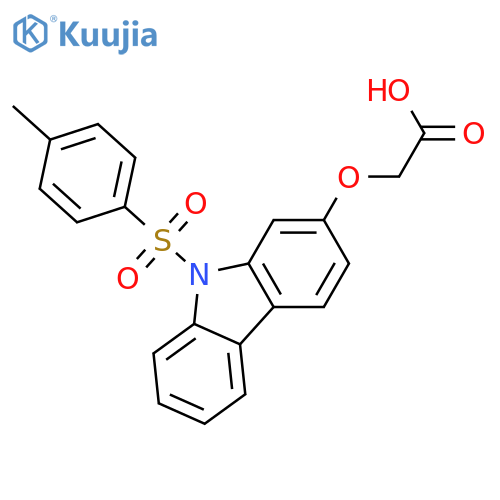 Acetic acid, 2-[[9-[(4-methylphenyl)sulfonyl]-9H-carbazol-2-yl]oxy]- structure