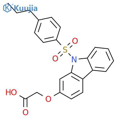 Acetic acid, 2-[[9-[(4-propylphenyl)sulfonyl]-9H-carbazol-2-yl]oxy]- structure