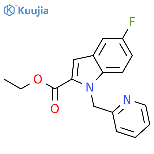 1H-Indole-2-carboxylic acid, 5-fluoro-1-(2-pyridinylmethyl)-, ethyl ester structure