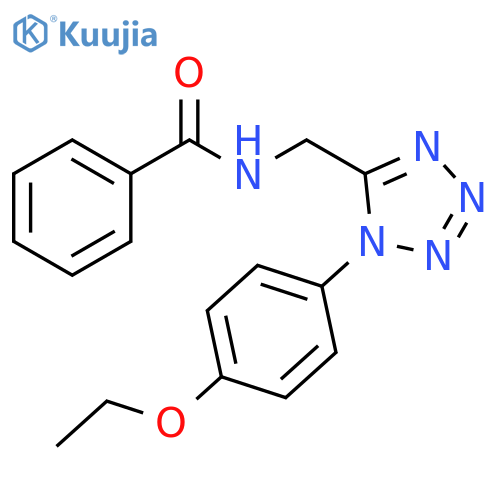 N-{1-(4-ethoxyphenyl)-1H-1,2,3,4-tetrazol-5-ylmethyl}benzamide structure
