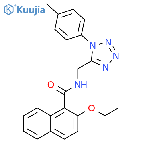 2-ethoxy-N-{1-(4-methylphenyl)-1H-1,2,3,4-tetrazol-5-ylmethyl}naphthalene-1-carboxamide structure