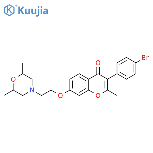 3-(4-bromophenyl)-7-2-(2,6-dimethylmorpholin-4-yl)ethoxy-2-methyl-4H-chromen-4-one structure