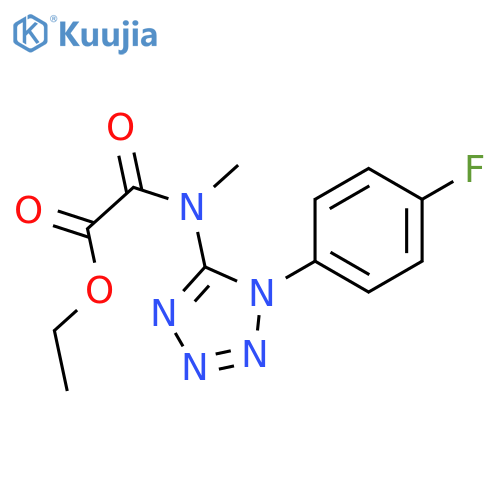 ethyl ({1-(4-fluorophenyl)-1H-1,2,3,4-tetrazol-5-ylmethyl}carbamoyl)formate structure
