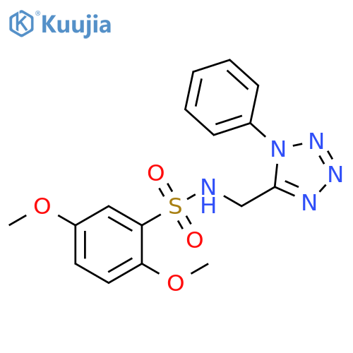 2,5-dimethoxy-N-(1-phenyl-1H-1,2,3,4-tetrazol-5-yl)methylbenzene-1-sulfonamide structure