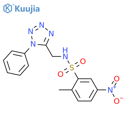 2-methyl-5-nitro-N-(1-phenyl-1H-1,2,3,4-tetrazol-5-yl)methylbenzene-1-sulfonamide structure