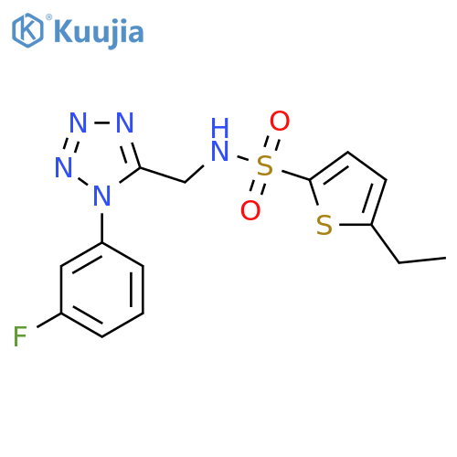 5-ethyl-N-{1-(3-fluorophenyl)-1H-1,2,3,4-tetrazol-5-ylmethyl}thiophene-2-sulfonamide structure
