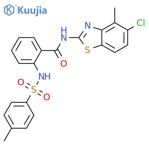 N-(5-chloro-4-methyl-1,3-benzothiazol-2-yl)-2-(4-methylbenzenesulfonamido)benzamide structure