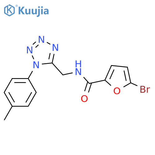 5-bromo-N-{1-(4-methylphenyl)-1H-1,2,3,4-tetrazol-5-ylmethyl}furan-2-carboxamide structure