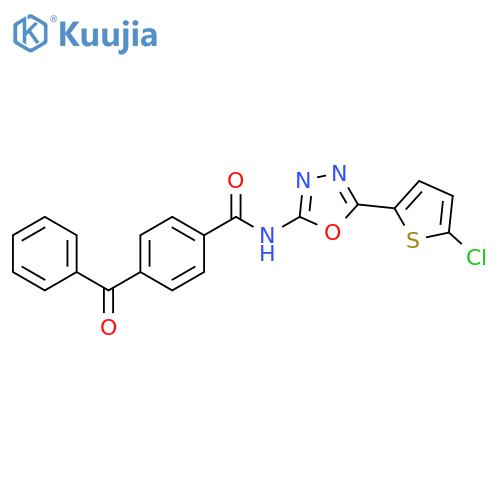 4-benzoyl-N-5-(5-chlorothiophen-2-yl)-1,3,4-oxadiazol-2-ylbenzamide structure