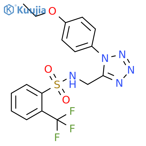 N-{1-(4-ethoxyphenyl)-1H-1,2,3,4-tetrazol-5-ylmethyl}-2-(trifluoromethyl)benzene-1-sulfonamide structure