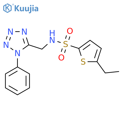 5-ethyl-N-(1-phenyl-1H-1,2,3,4-tetrazol-5-yl)methylthiophene-2-sulfonamide structure