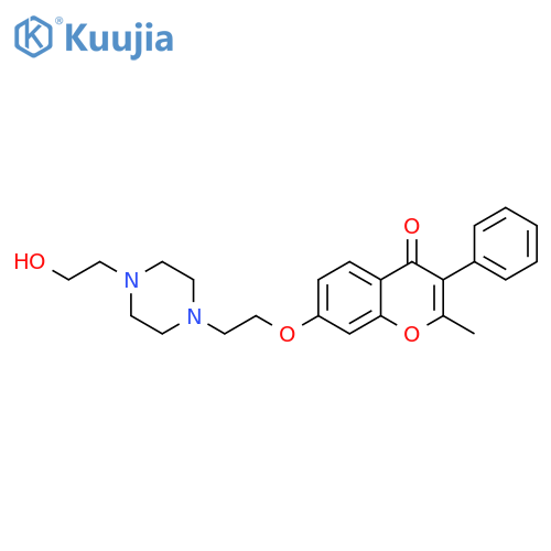 7-{2-4-(2-hydroxyethyl)piperazin-1-ylethoxy}-2-methyl-3-phenyl-4H-chromen-4-one structure