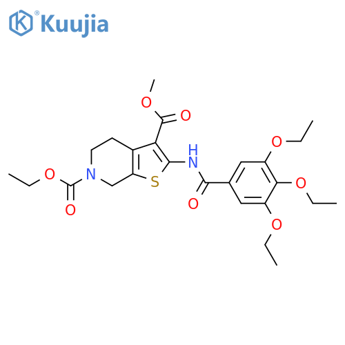 6-ethyl 3-methyl 2-(3,4,5-triethoxybenzamido)-4H,5H,6H,7H-thieno2,3-cpyridine-3,6-dicarboxylate structure