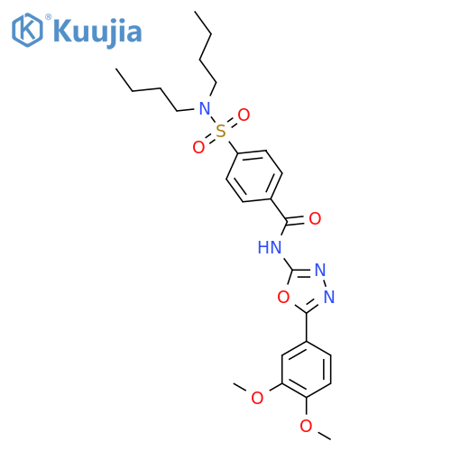 4-(dibutylsulfamoyl)-N-5-(3,4-dimethoxyphenyl)-1,3,4-oxadiazol-2-ylbenzamide structure