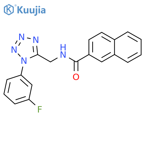 N-{1-(3-fluorophenyl)-1H-1,2,3,4-tetrazol-5-ylmethyl}naphthalene-2-carboxamide structure