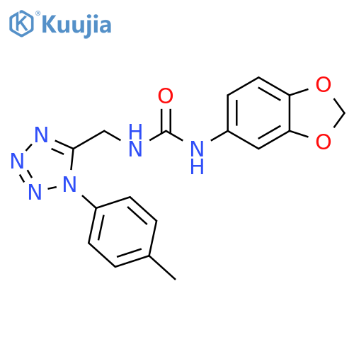 1-(2H-1,3-benzodioxol-5-yl)-3-{1-(4-methylphenyl)-1H-1,2,3,4-tetrazol-5-ylmethyl}urea structure