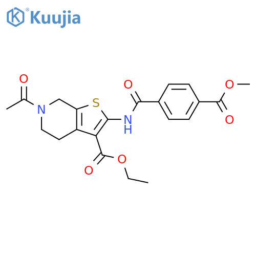 ethyl 6-acetyl-2-4-(methoxycarbonyl)benzamido-4H,5H,6H,7H-thieno2,3-cpyridine-3-carboxylate structure
