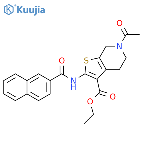 ethyl 6-acetyl-2-(naphthalene-2-amido)-4H,5H,6H,7H-thieno2,3-cpyridine-3-carboxylate structure