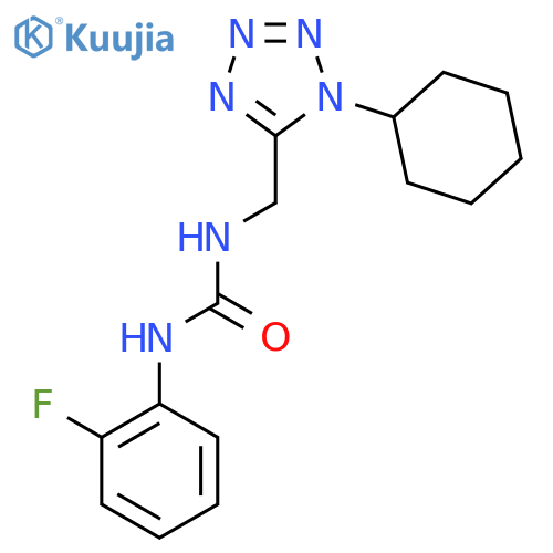 3-(1-cyclohexyl-1H-1,2,3,4-tetrazol-5-yl)methyl-1-(2-fluorophenyl)urea structure