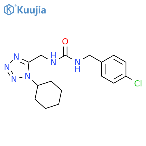 1-(4-chlorophenyl)methyl-3-(1-cyclohexyl-1H-1,2,3,4-tetrazol-5-yl)methylurea structure