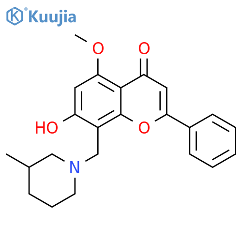 7-hydroxy-5-methoxy-8-(3-methylpiperidin-1-yl)methyl-2-phenyl-4H-chromen-4-one structure