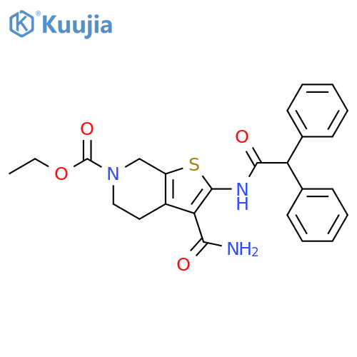 ethyl 3-carbamoyl-2-(2,2-diphenylacetamido)-4H,5H,6H,7H-thieno2,3-cpyridine-6-carboxylate structure