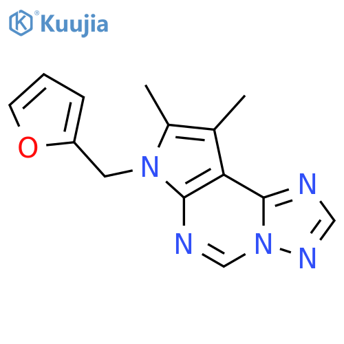 <br>7-(2-furylmethyl)-8,9-dimethyl-7H-pyrrolo[3,2-e][1,2,4]triazolo[1,5-c]pyrim idine structure