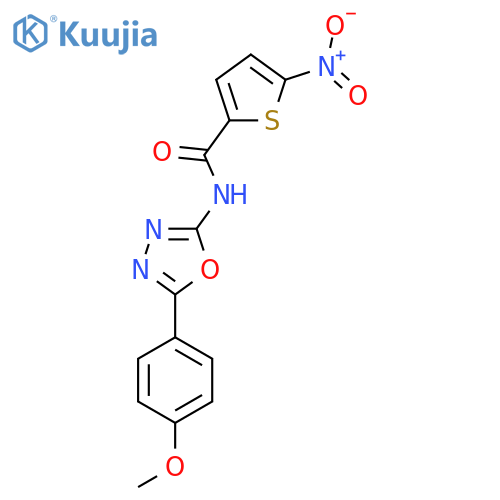 N-5-(4-methoxyphenyl)-1,3,4-oxadiazol-2-yl-5-nitrothiophene-2-carboxamide structure