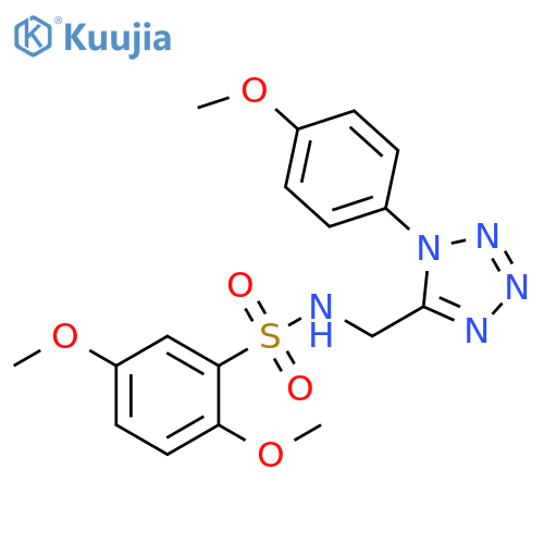 2,5-dimethoxy-N-{1-(4-methoxyphenyl)-1H-1,2,3,4-tetrazol-5-ylmethyl}benzene-1-sulfonamide structure