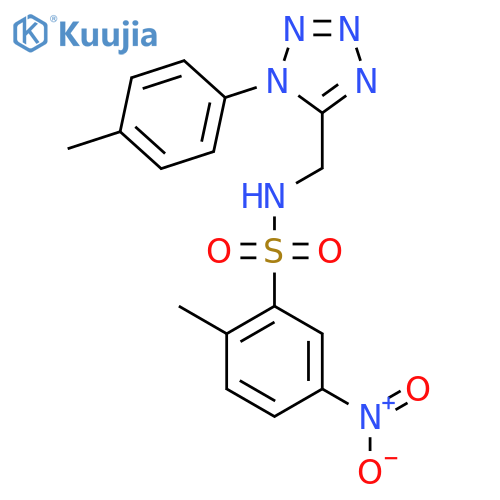 2-methyl-N-{1-(4-methylphenyl)-1H-1,2,3,4-tetrazol-5-ylmethyl}-5-nitrobenzene-1-sulfonamide structure