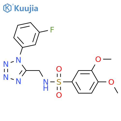 N-{1-(3-fluorophenyl)-1H-1,2,3,4-tetrazol-5-ylmethyl}-3,4-dimethoxybenzene-1-sulfonamide structure