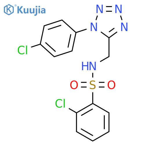 2-chloro-N-{1-(4-chlorophenyl)-1H-1,2,3,4-tetrazol-5-ylmethyl}benzene-1-sulfonamide structure